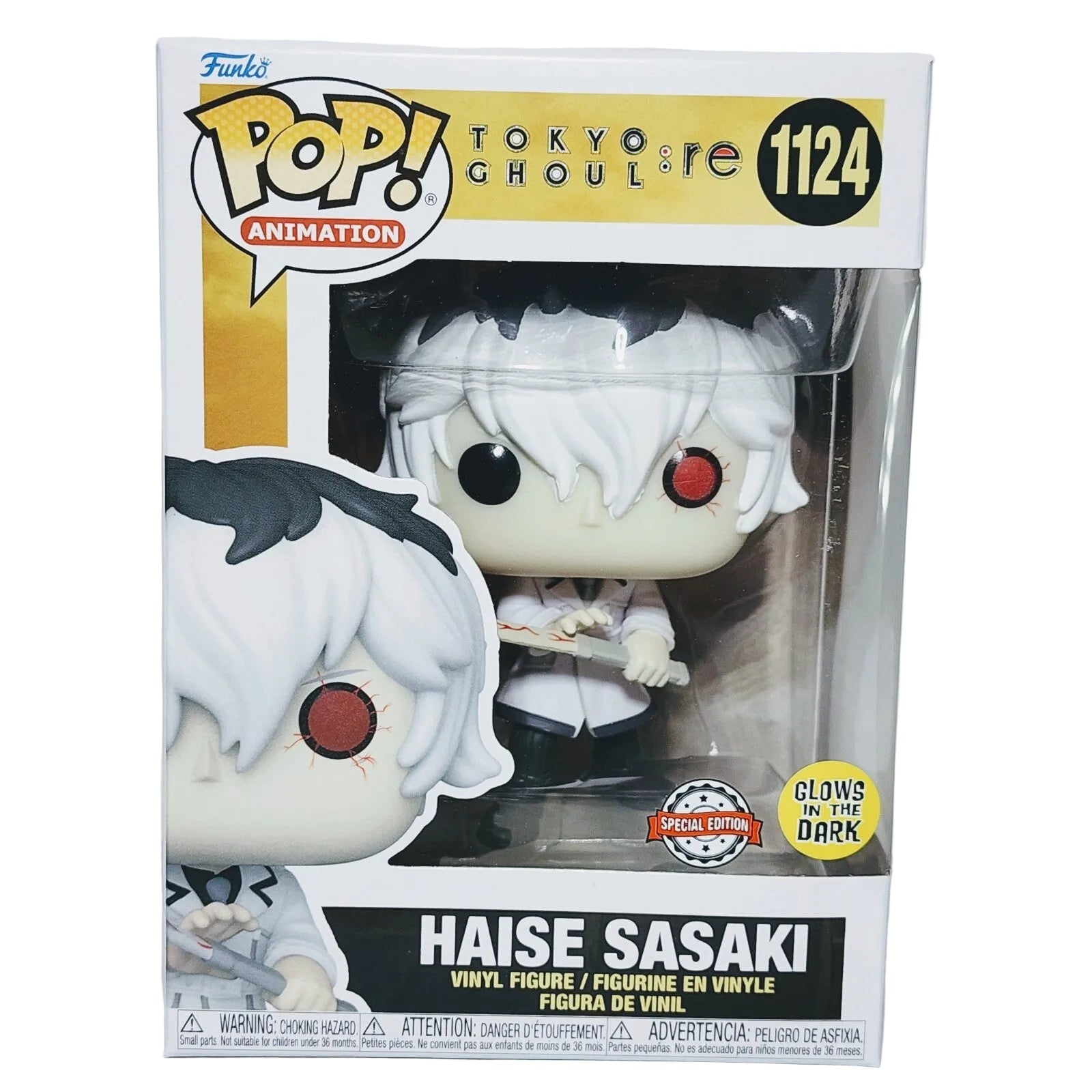 Funko Pop! Tokyo Ghoul:re: Haise Sasaki (Glow) (Special Edition) #1124 with retail box