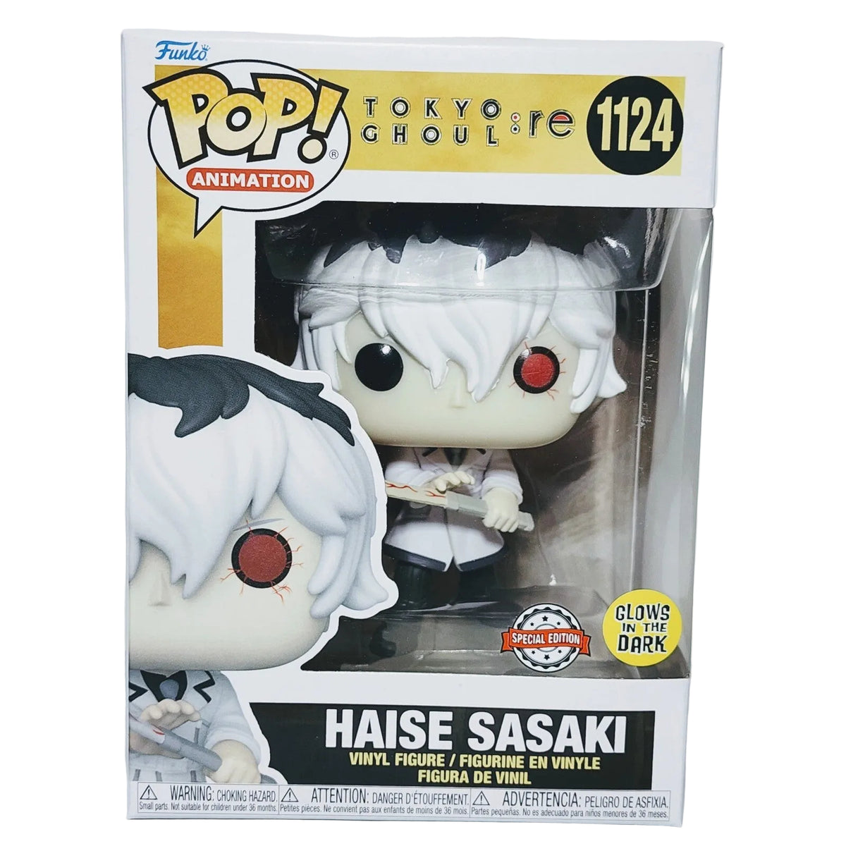 Funko Pop! Tokyo Ghoul:re: Haise Sasaki (Glow) (Special Edition) #1124 with retail box