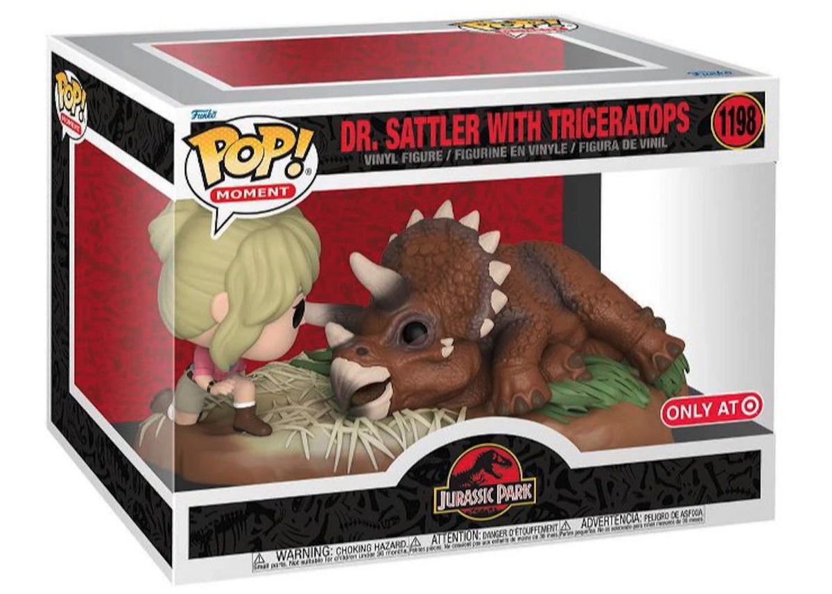 Funko Pop! Jurassic Park: Dr. Sattler with Triceratops (Target Exclusive) #1198 (tape on back)