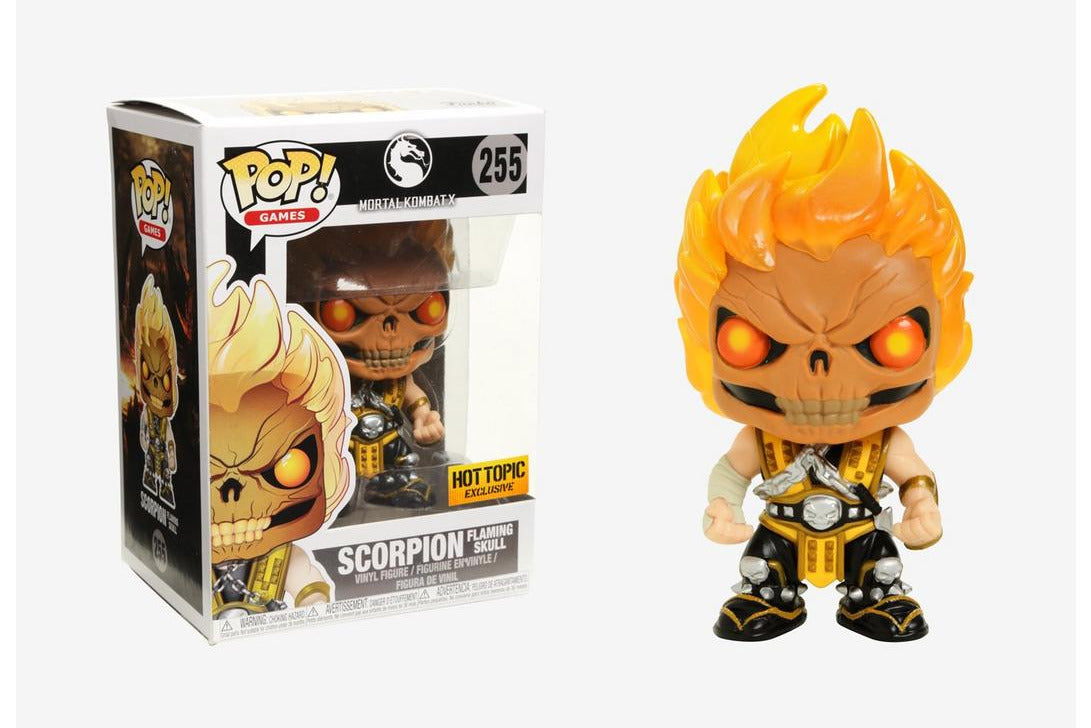 Funko Pop! Mortal Kombat X: Scorpion Flaming Skull (Hot Topic Exclusive) #255