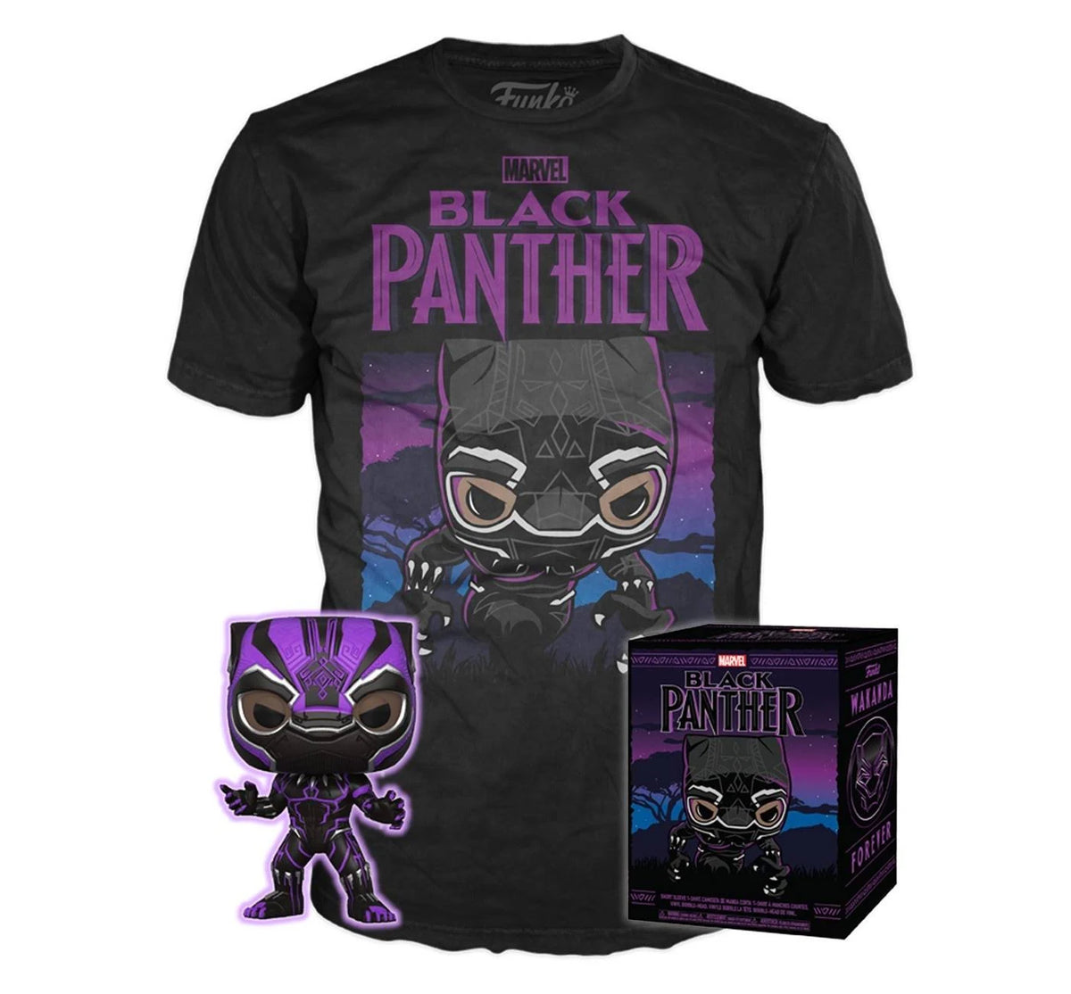 Funko Tees Size S - Black Panther (Glows) [Target Exclusive] #273