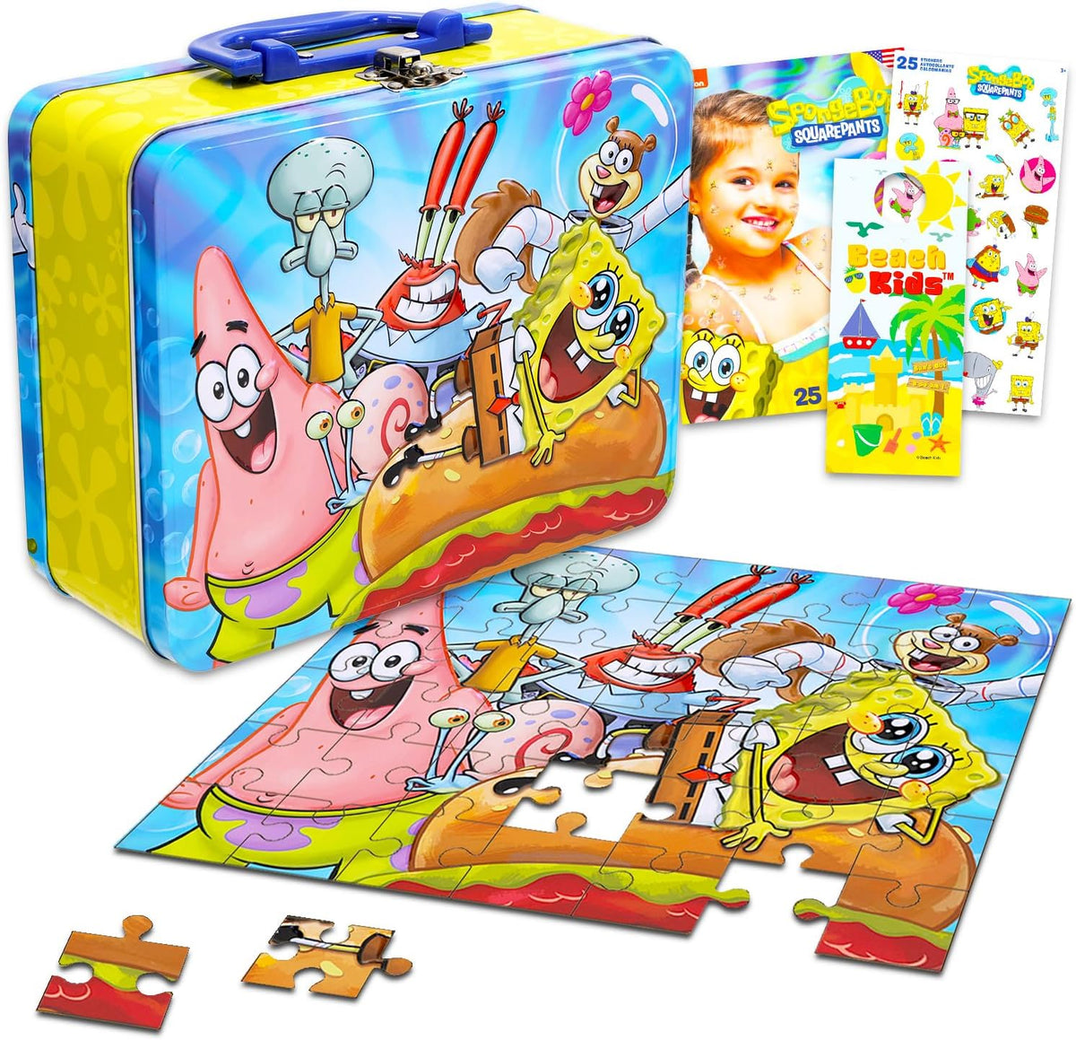 Nickelodeon Spongebob Squarepants Lunch Box Puzzle Bundle - 48 Piece Puzzle