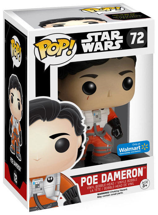 Funko Pop Star Wars Poe Dameron 72 Walmart Exclusive boxed figure