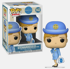 PAN AM STEWARDESS WITH WHITE BAG 3.75" POP VINYL FIGURE 142 AD ICONS