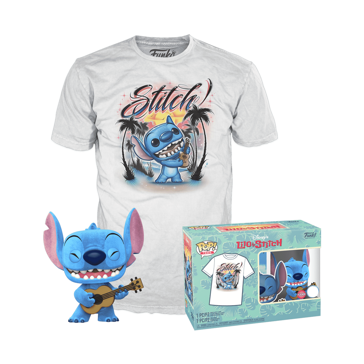 Funko Tees Size 2XL - Stitch (Flocked) #1044