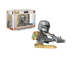 Funko Pop! Star Wars: The Mandalorian on speeder (with grogu) [Exclusive] #579