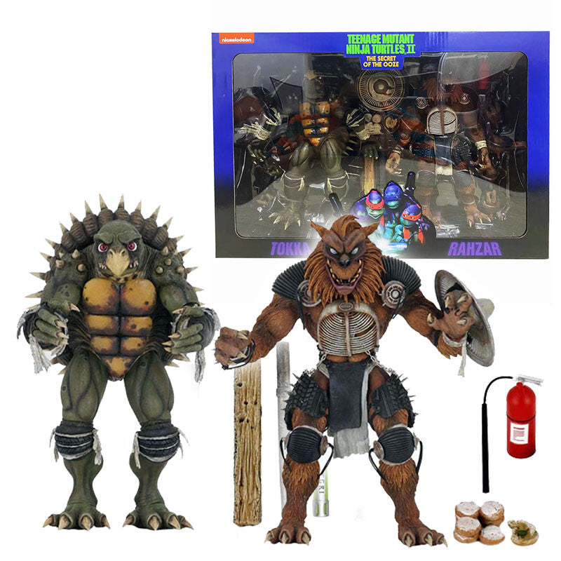 NECA: Teenage Mutant Ninja Turtles II - The Secret of the Ooze: Tokka and Rahzar (loose head and screen in box)