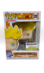 Funko Pop! Dragon Ball Super: Super Saiyan Trunks with sword (Amazon Exclusive - Glows) #1281 light shelfwear