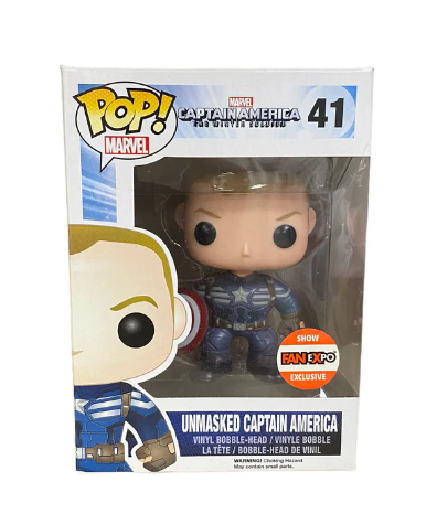 Funko POP! Marvel - Captain American #41 - Unmasked Captain America FAN Expo Exclusive