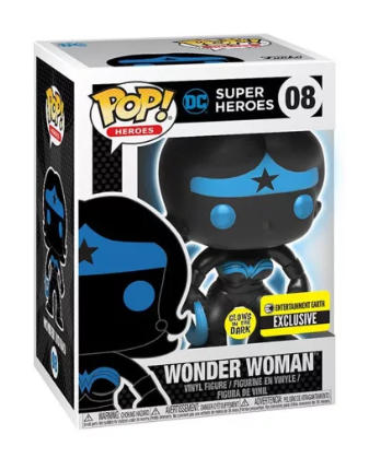 Funko Pop! DC Heroes #8 08 Wonder Woman GITD Silhouette EE Exclusive