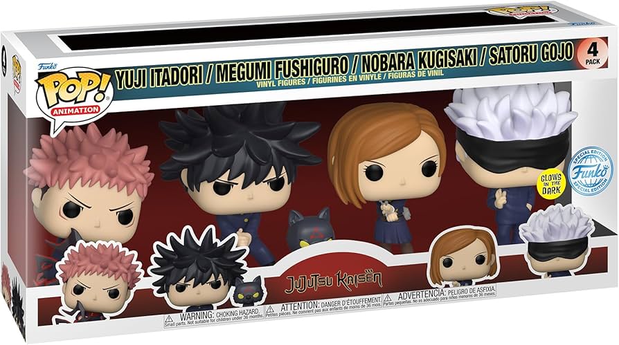 Funko Pop! Yuji Itadori / Megumi Fushiguro / Nobara Kugisaki / Satoru Gojo (Glows - Special Edition) [4-Pack]